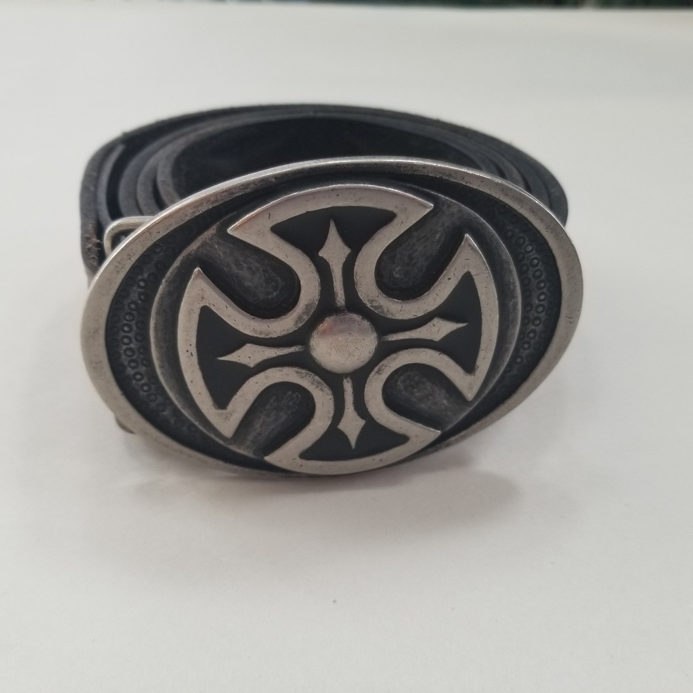 Levi's Brown Black Distressed Leather Belt